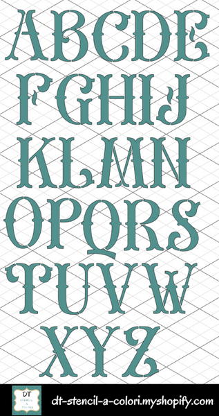 STENCILINI 10X10 CHRISTMAS FONT LETTERE SINGOLE