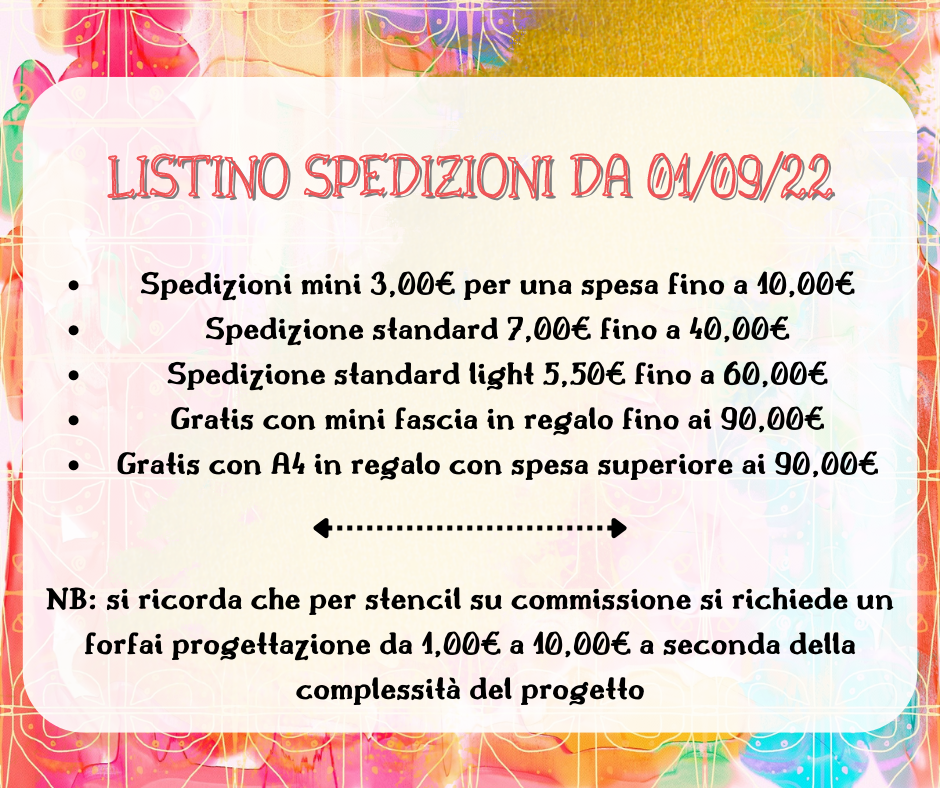 LISTINO SPEDIZIONI DA 01-09-2022