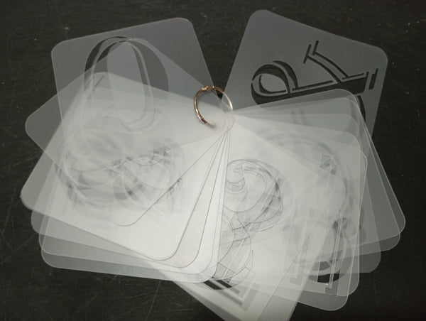 STENCILINI 10X10 ALFABETO SHADOW LETTERE SINGOLE