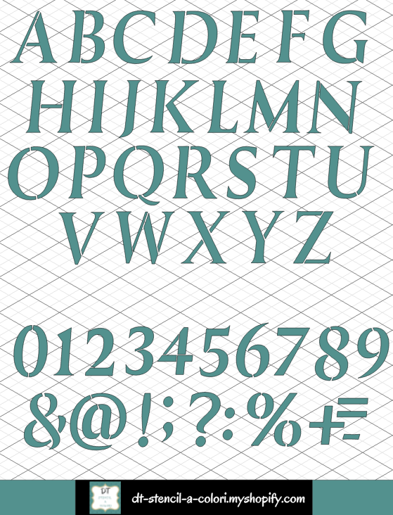 STENCILINI 10X10 ALFABETO NORMAL LETTERE SINGOLE