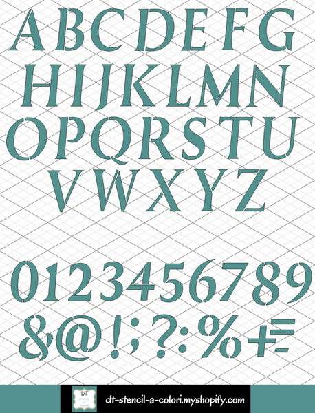 STENCILINI 10X10 ALFABETO NORMAL LETTERE SINGOLE