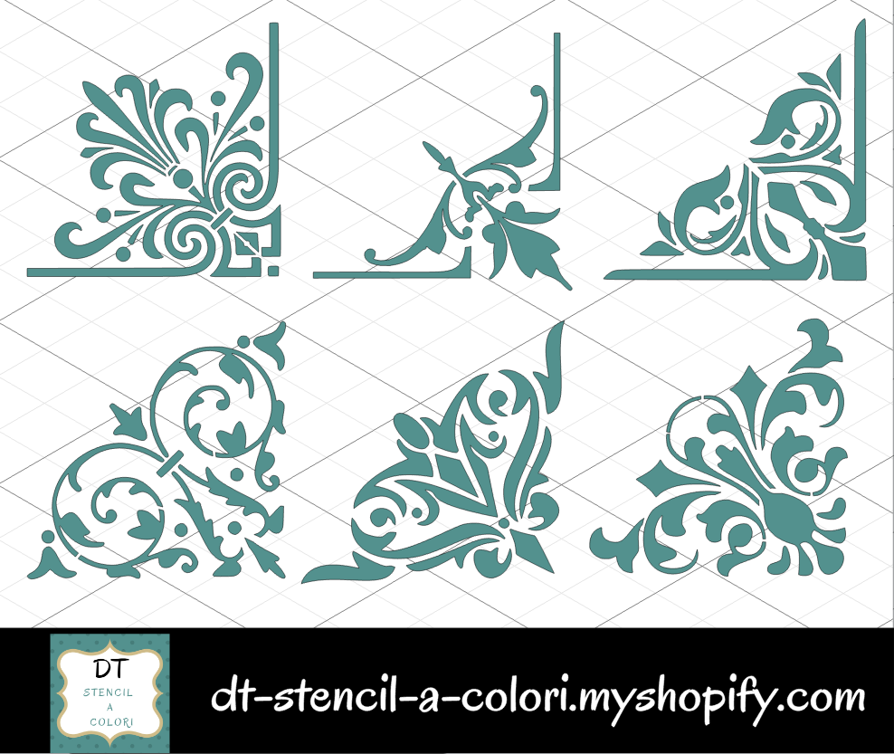 STENCILINI 10X10 ANGOLARI PICCOLI PER TARGHE TAGLIATI SINGOLARMENTE