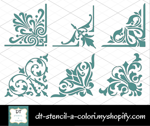 STENCILINI 10X10 ANGOLARI PICCOLI PER TARGHE TAGLIATI SINGOLARMENTE