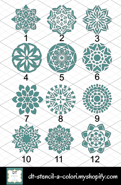 STENCILINI 10X10 KIT MANDALA TAGLIATI SINGOLI