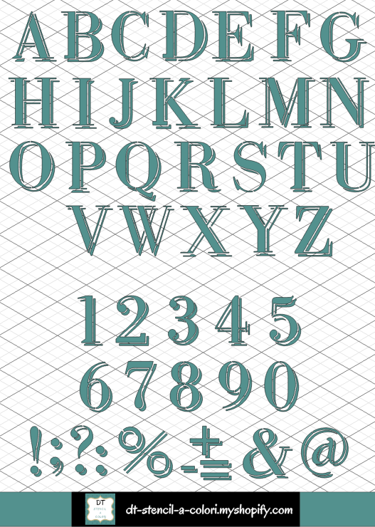 STENCILINI 10X10 ALFABETO SHADOW LETTERE SINGOLE