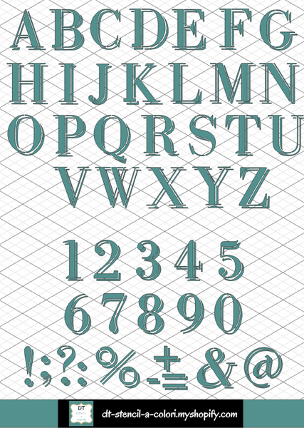 STENCILINI 10X10 ALFABETO SHADOW LETTERE SINGOLE