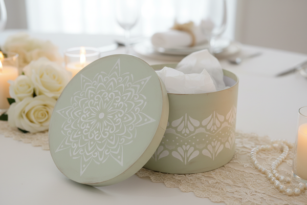 Cappelliera con mandala in primo piano