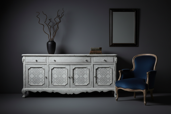 Composizione equilibrata credenza dark interior