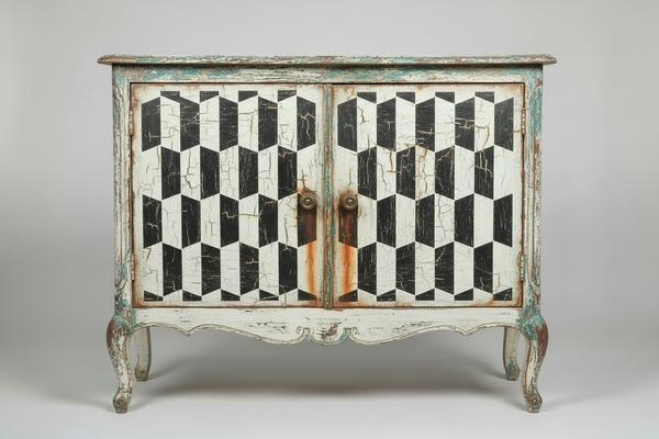 Credenza Shabby con Ruggine e Verderame