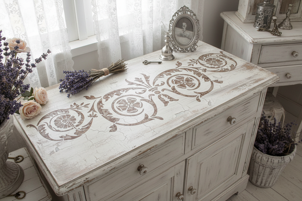 Pannello delabrè orizzontale su mobile shabby chic
