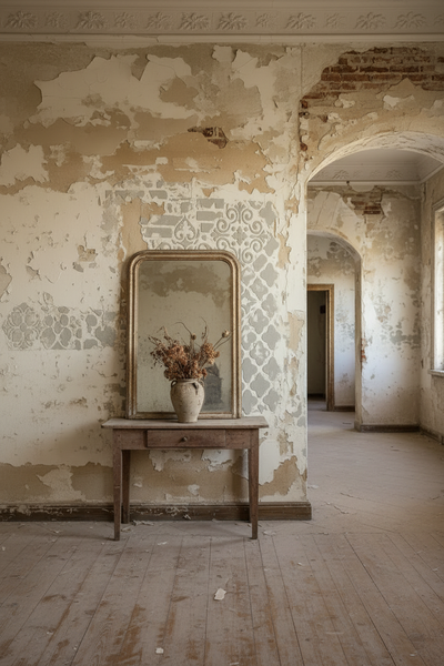 Villa Abbandonata Stencil Délabrée Arricchita